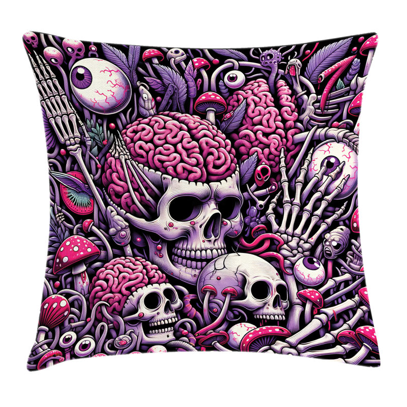 Skull Pillow Cover, Square, 20"H x 20"W