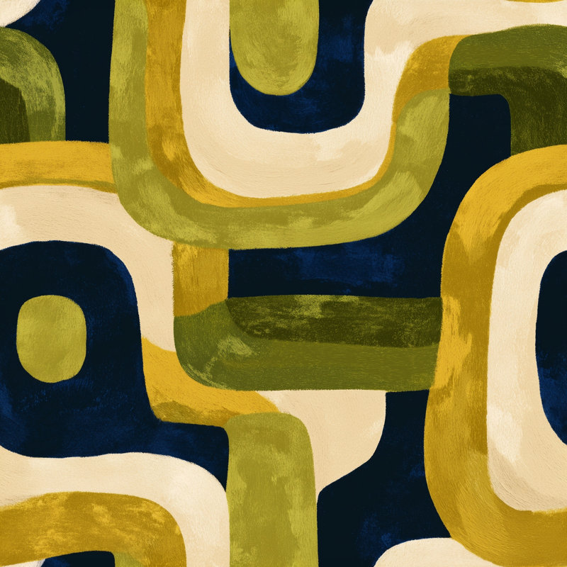Papier peint Mid Mid Century Modern, Textured Non-Pasted