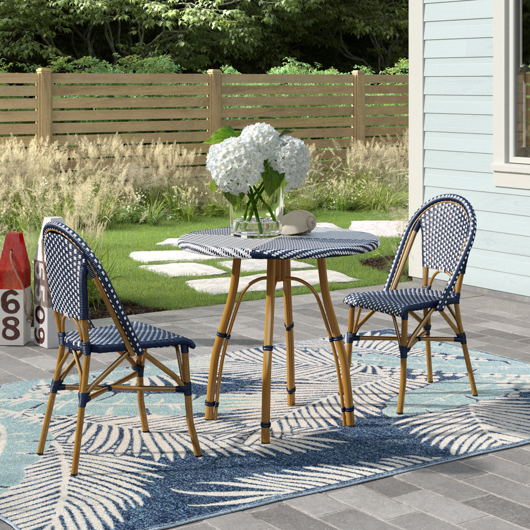 Morvant 2 - Person Metal Patio Dining Set with Round Table Beachcrest Home™