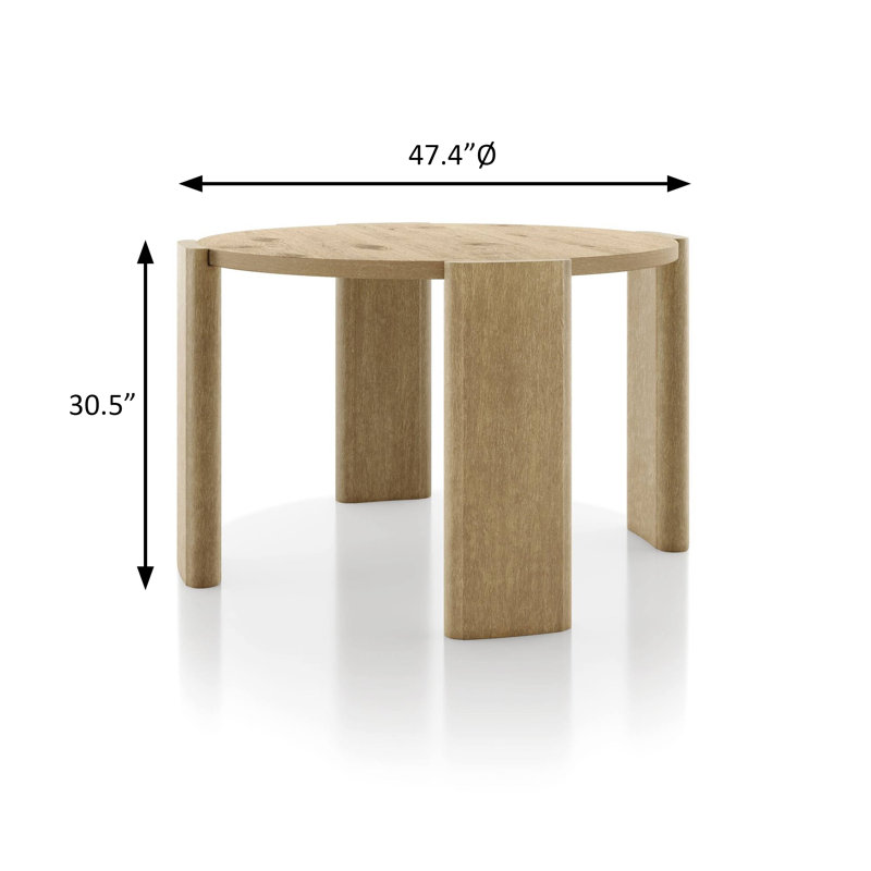 47.4" W Contemporary Dining Table, Oak