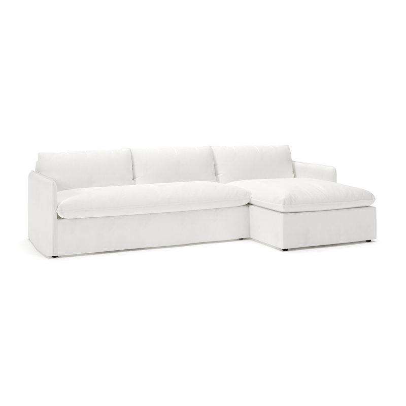 Bellatrix 2-Piece Slipcovered Sectional, Right Hand Facing, Classic Bleach White Twill