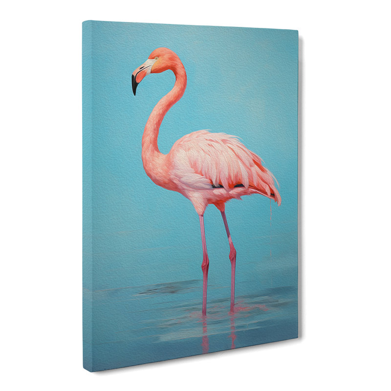 Flamingo Modern No.3 - Wrapped Canvas, 60cm H x 40cm W x 3cm D