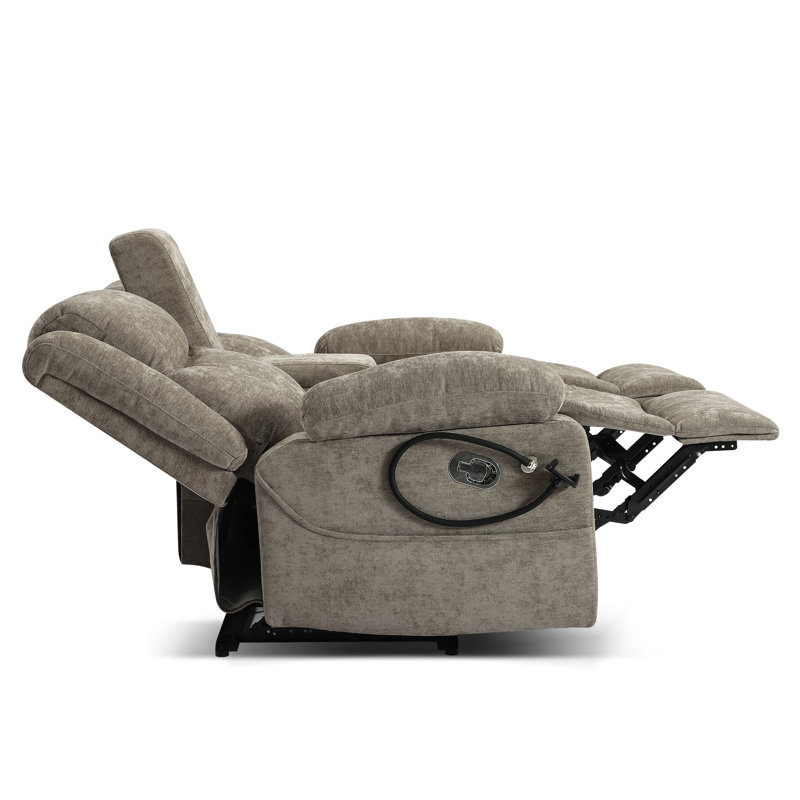 Loveseat Recliner Sofa-manual Reclining Loveseat With Console For Living Room,office,home Theater, Camel