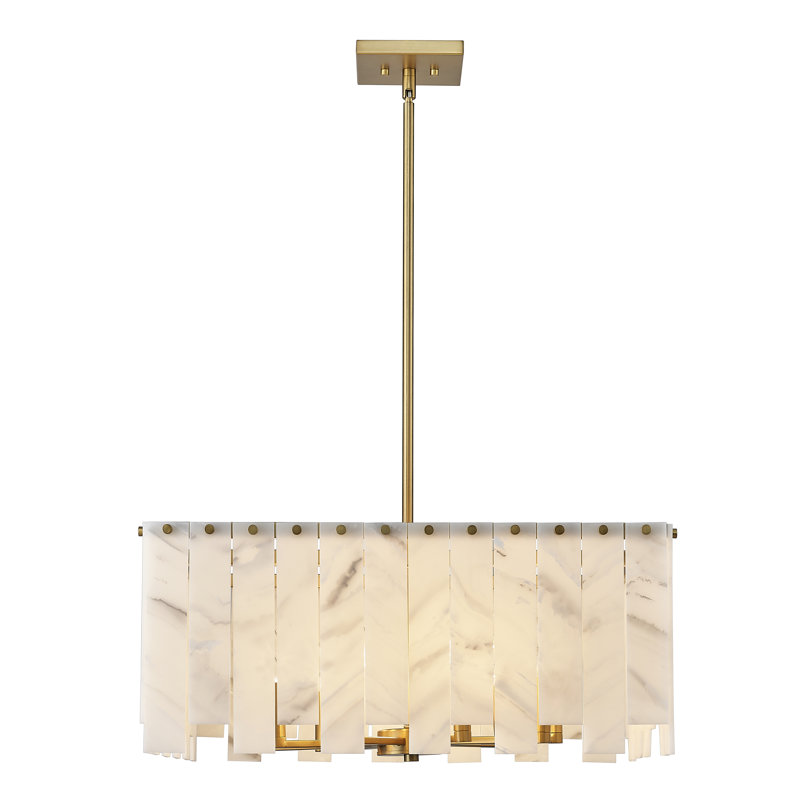 Luminaire suspendu rectangulaire 8 lumières, Laiton frotté