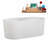 59" Streamline Soaking Matte White Freestanding Tub and Tray With Internal Drain-101697948