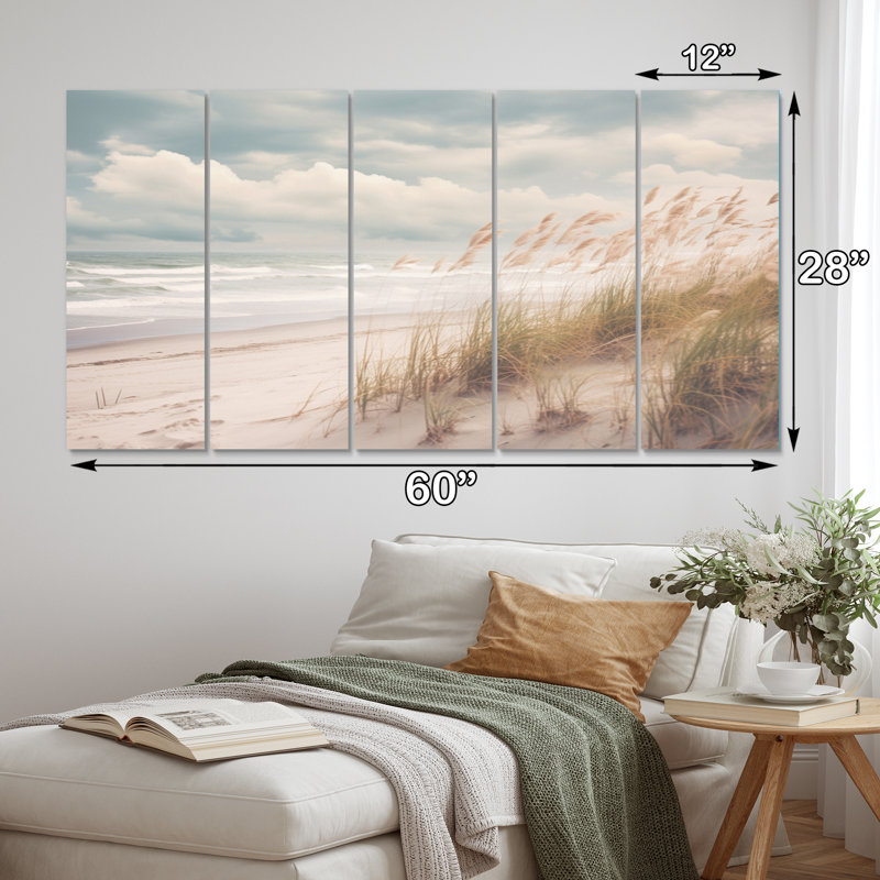 «Beach Grass Landscape IV», reproduction sur toile tendue 5 pièces