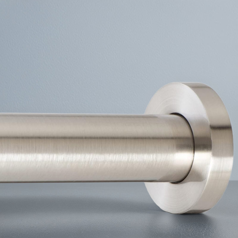 Tringle à rideaux à tension réglable robuste pour salle de bain ou fenêtre - Sans perçage Conception à ressort résistante à la rouille Installation facile Finition nickel brossé