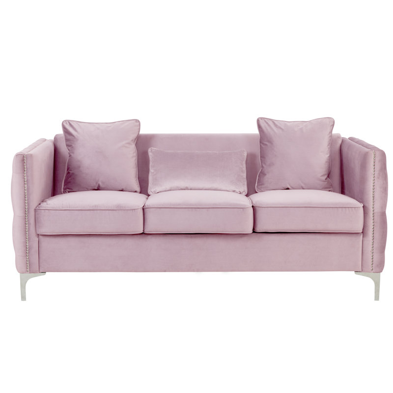 Espanola 73'' Velvet Sofa, Pink Velvet