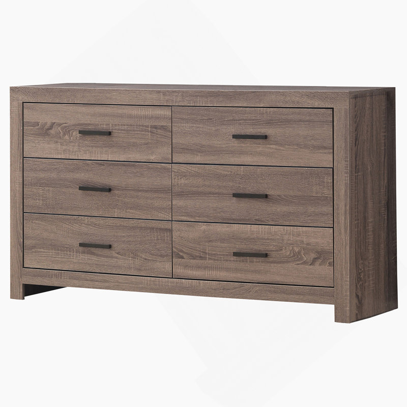 Commode 6 tiroirs Oak, Chêne