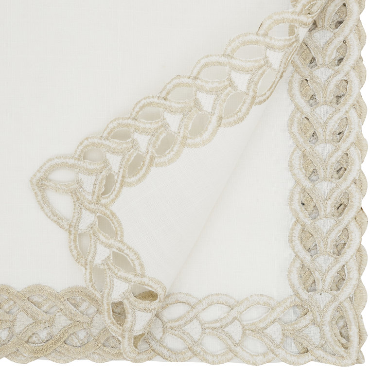 Napperons dorés à bordure brodée métallique l 14 po x L 20 po, ensemble de 4