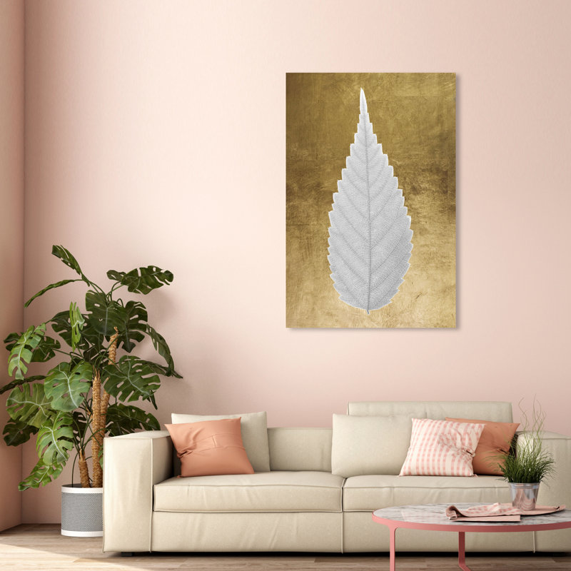 " Leaf In Gold II ", Wrapped Canvas, 54" H x 36" W