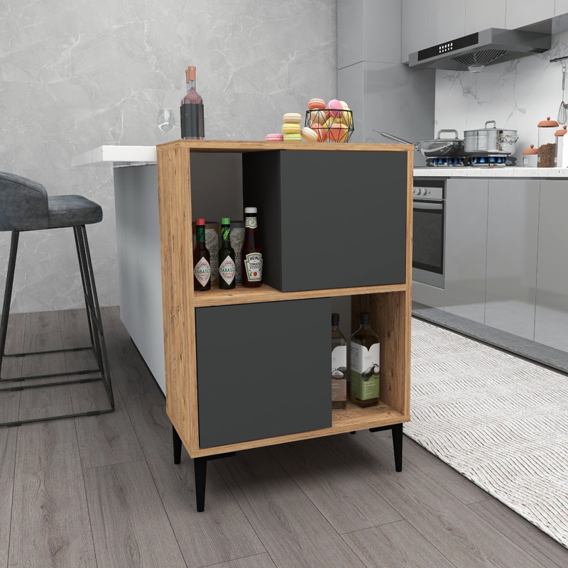 Teebar Display Cabinet, Atlantic Pine/Anthracite