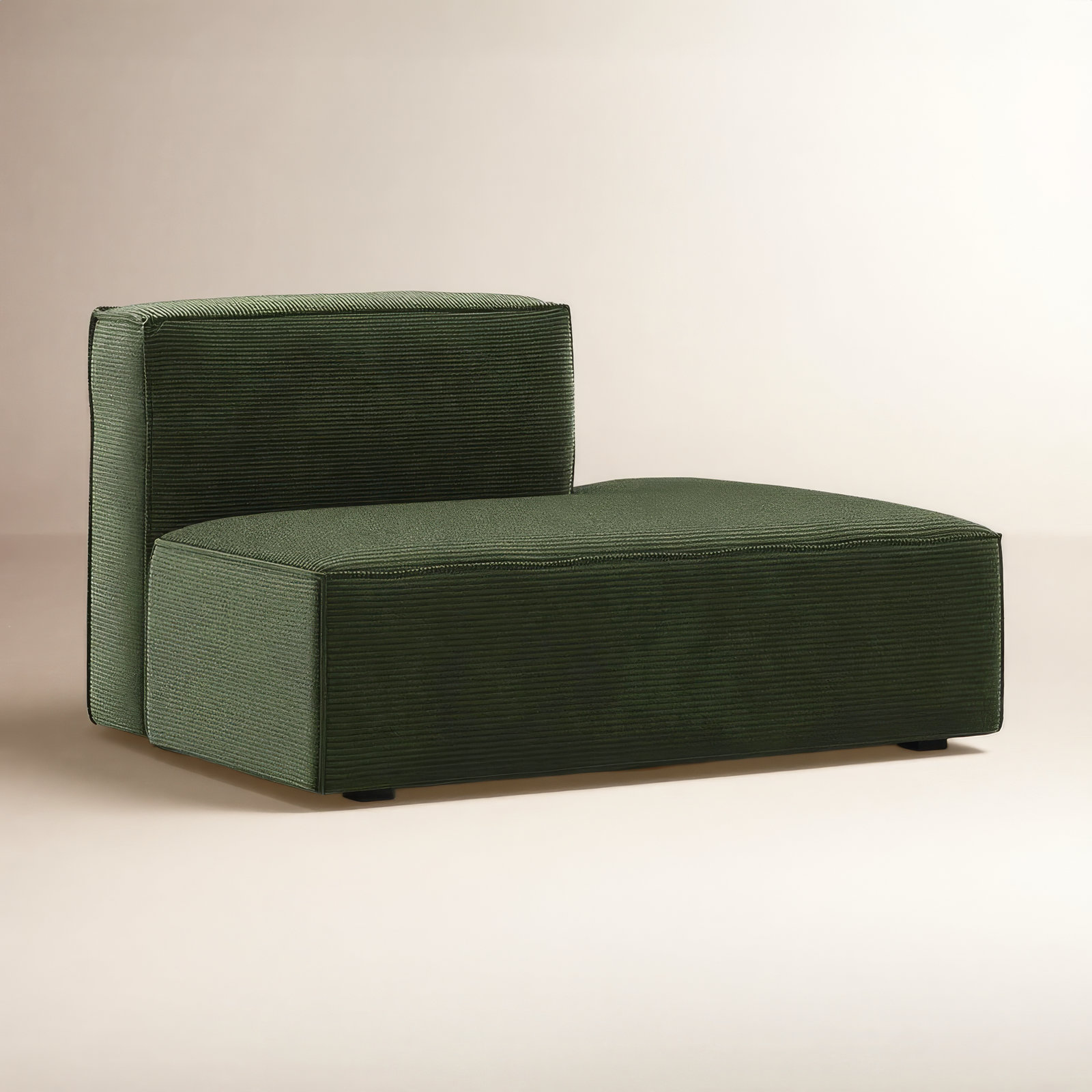 Shonnard Upholstered Chaise Lounge, Right Hand Facing, Olive Green Performance Corduroy