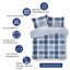 Modern Check Pattern Polycotton Duvet Cover and Pillowcase Set - Machine Washable-25698923-25698922
