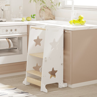 Escabeau 3 en 1 pour tout-petits, tour d'apprentissage pliable avec tableau noir, tabouret de cuisine en bois pour enfants, cadeaux de 1 à 3 ans