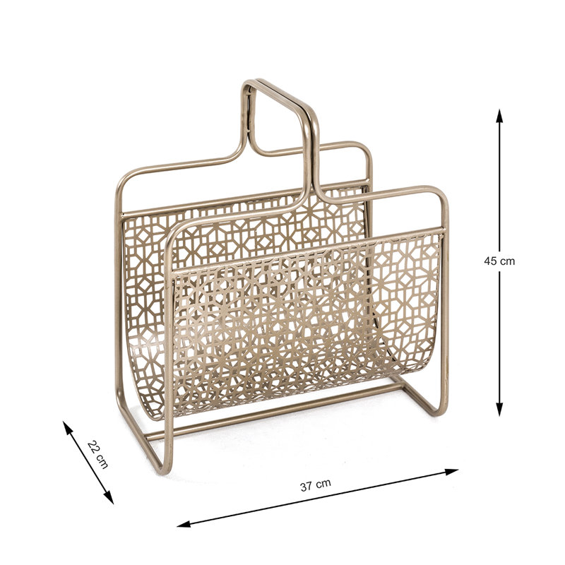 Metal Free Standing Magazine Rack, Bronze frame