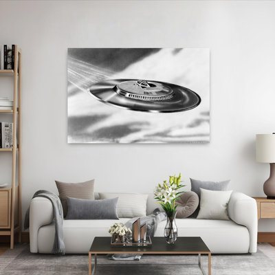 1950s ARTIST'S CONCEPTION UFO FLYING SAUCER by H. Armstrong Roberts - Wrapped Canvas Print