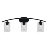 Kurve 3 Light Bath Bar With 4" Smoke Bubble Glass
