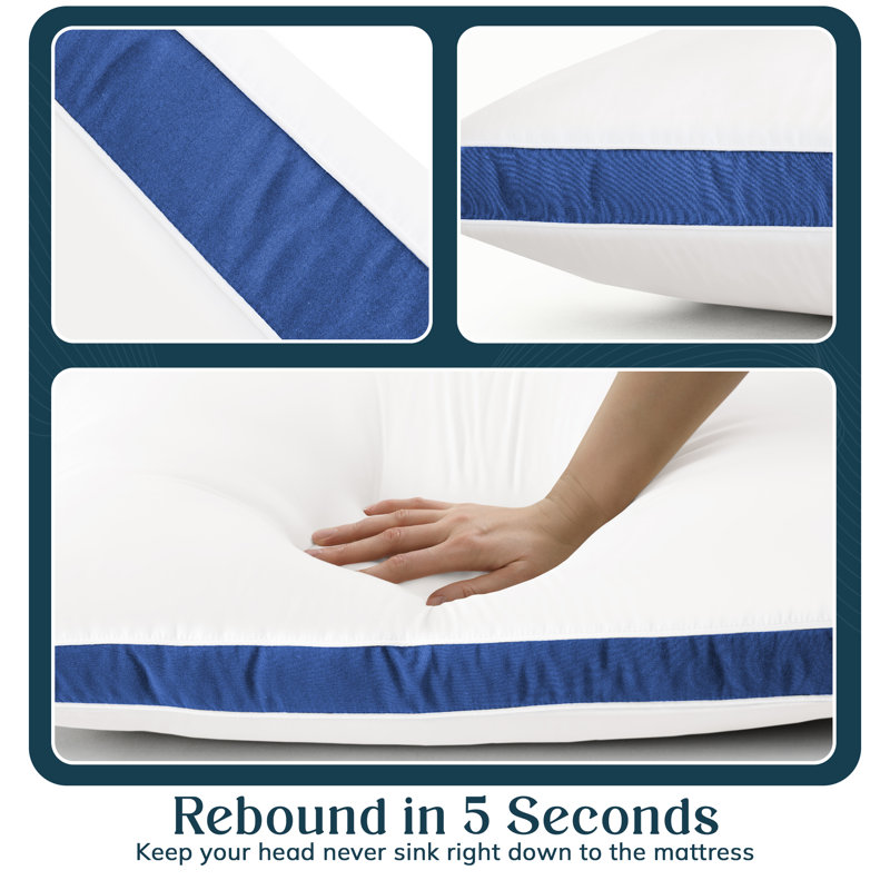 Coussin en fibre Luxury, Reine, Blanc / Bleu