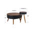 Table basse ronde noire, table d'appoint sculptée de 15,7 pouces avec pieds Mid-Century modernes