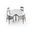 Ensemble de 2 chaises de salle à manger modernes, dossier rond incurvé et structure en métal gris