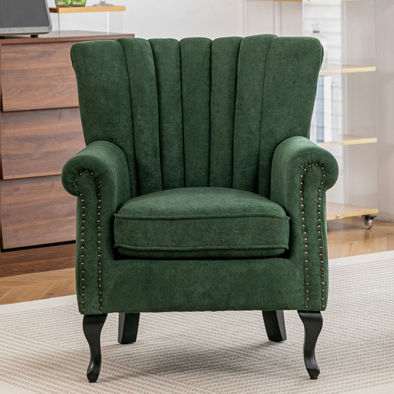 Upholstered Armchair, Green