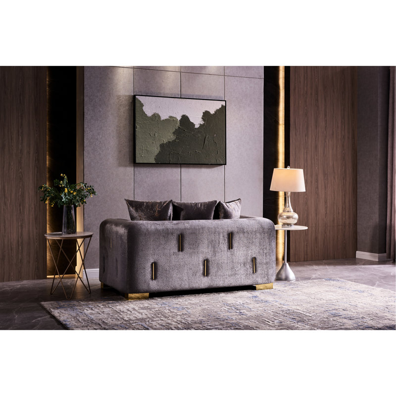Bois de bouleau argenté avec base et revêtement en velours luxueux de couleur moderne, Argent argent