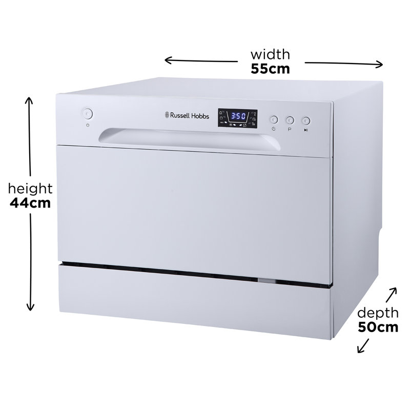 Russell Hobbs RHTTDW6B Freestanding Compact Dishwasher, White