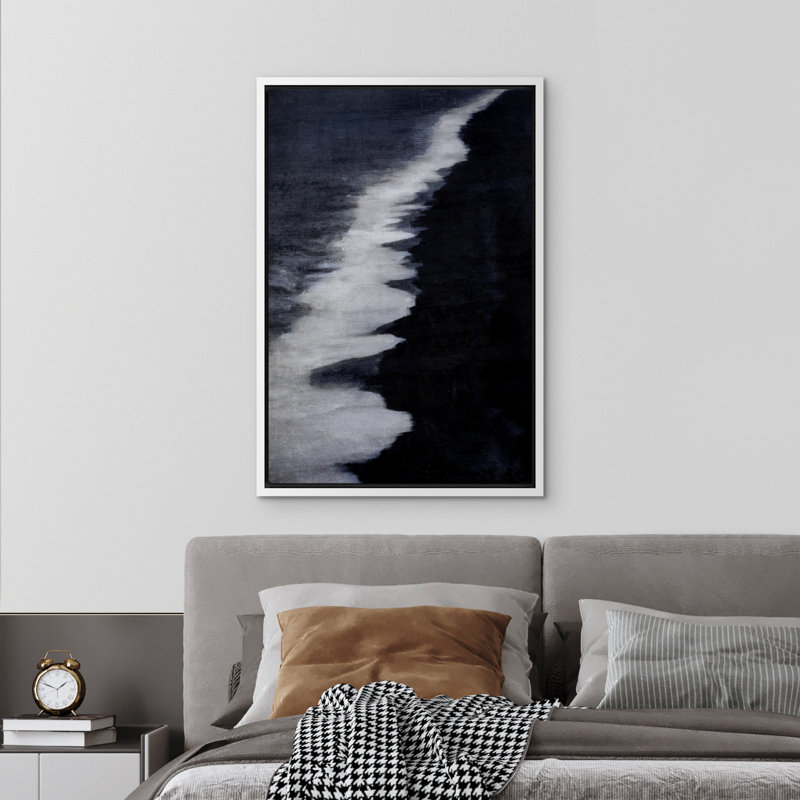 Scène de plage côtière, illustrations de paysage marin antique Moody, Blanc, H 36 po x l 24 po
