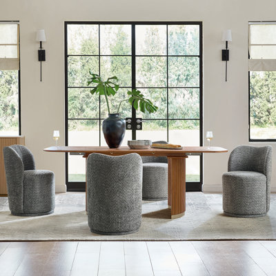 Clester Modern 360-Degree Swivel Dining Chair Set