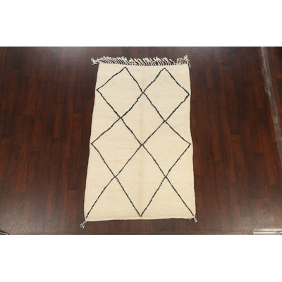 Moroccan One-of-a-Kind 4'1" X 6'8" New Age Wool Area Rug in
