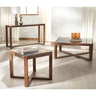 Ensemble de table de salon en marbre 3 pièces