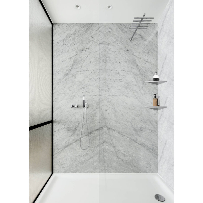 Tablette flottante Carrara, Blanc de Carrare