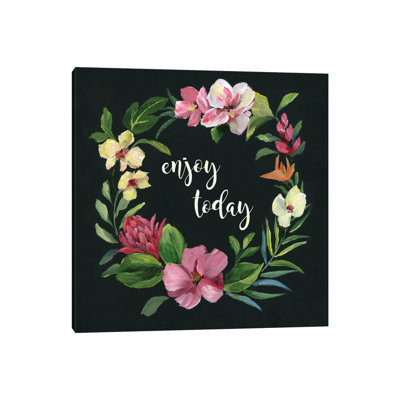 Tropic Wreath Enjoy Today by Nan - Print on Canvas