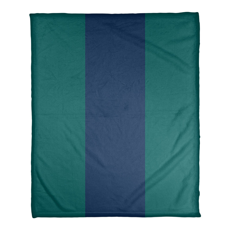 Quilted Throw Blanket, Seattle, 30" W x 40" L, Green/Navy Blue