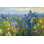 «Blue and Yellow Flower Field V2» par Carol Rowan, reproduction d'art sur toile tendue