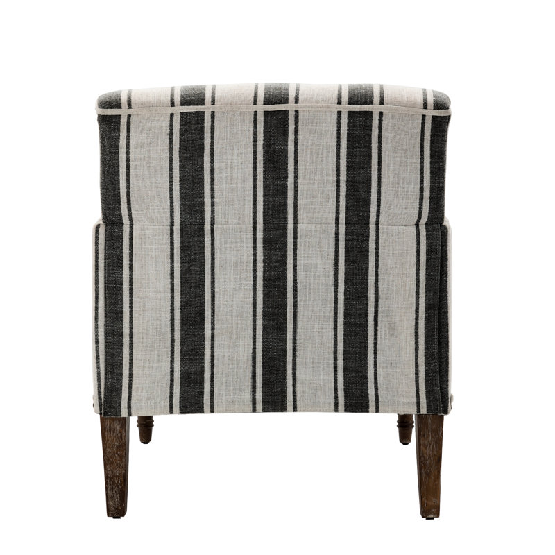Arian 73 Cm Wide Linen Armchair, Black Stripe Linen