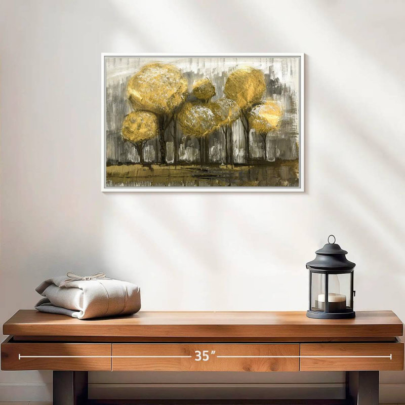 Abstract Tree, 19" X 13", Floating Frame White