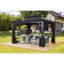 Rideaux en polyester filé noir Sojag pour pavillon de jardin Kiana 10 pi x 12 pi