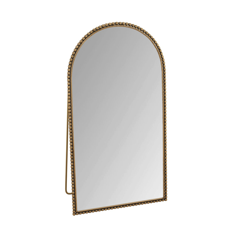 Iron Arch Retro Full Length Mirror With Supporting Feet, For Living Room, Bedroom (Gold), Gold