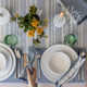 over&back Rimmed 16-Piece Semi Hand-Finished Stoneware Dinnerware Set, Service for 4
