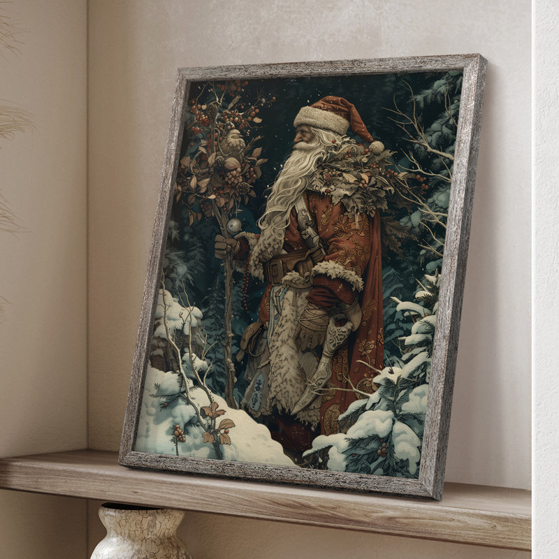 «Christmas Holiday» DCXIX, reproduction d'art encadrée - bois massif, H 11 po x l 9 po