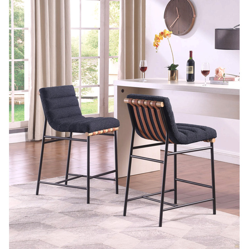 Chaise l 17,75 po Boucle, Noir