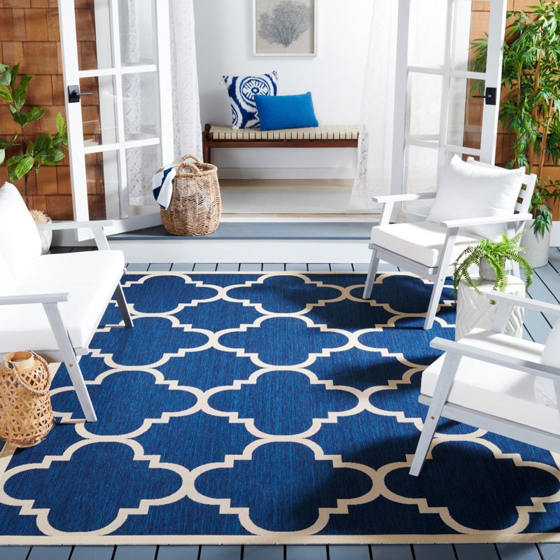 Herefordshire Performance Geometric Indoor/Outdoor Area Rug, Rectangle 9' x 12'