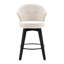 Tabouret de bar pivotant à hauteur de comptoir blanc de 25 po avec 2 pieds en bois massif, revêtement en chenille, pieds de nivellement pour la cuisine, le pub, les tabourets de décoration de salle à manger, blanc, avec îlot de cuisine, Home Graceful-1246106982