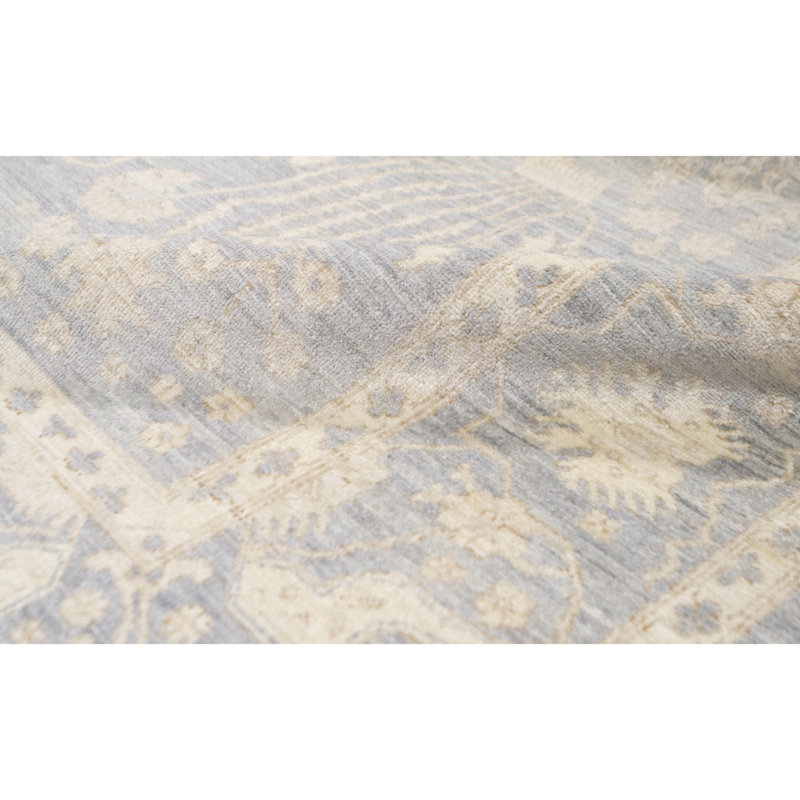 Sultanabad Hand-Knotted High-Quality Light Blue Area Rug
