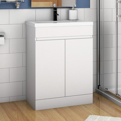 Reighna 600mm Single Bathroom Vanity with Drop In Ceramic Basin