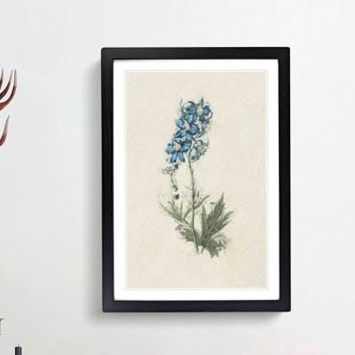 Illustration of Blue Wildflowers - Picture Frame Painting Print