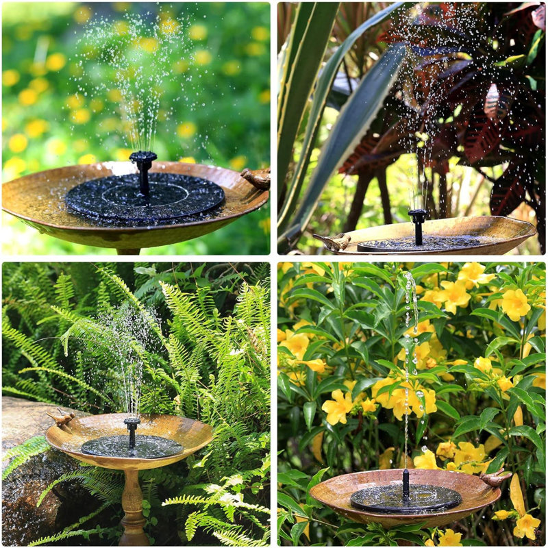 Solar Fountain Pump Bird Bath Fountain Solar Powered Water Fountain With 8 Nozzle & 4 Fixersolar Fountain Pump For Bird Bath Garden Pond Pool