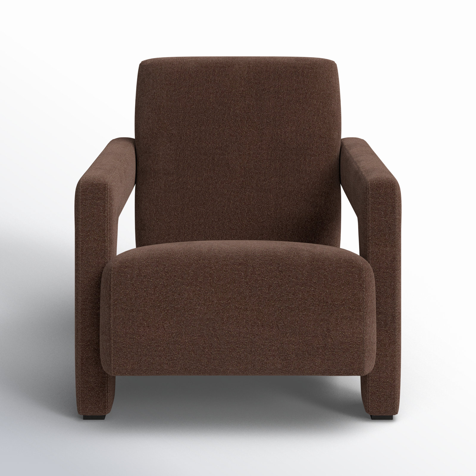Olsen 27.3" W Velvet Armchair, Dark Brown Boucle